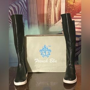 French Blu Over the Knee Sneaker Boots